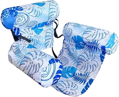 Drijfstoel Zwembad - Opblaasbare Waterstoel - Ontspannen in Zon - Ergonomisch Ontwerp - 76x40x61 cm - Blauw