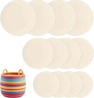 Houten Bodems voor Haakmanden - Set van 12 Stuks, 10/15/20 cm, Ideaal voor DIY Projecten en Creatieve Handwerken