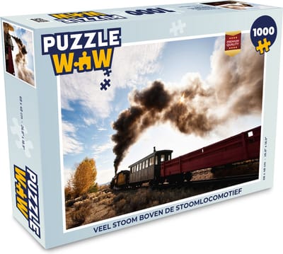 Puzzel Veel stoom boven de stoomlocomotief - Legpuzzel - Puzzel 1000 stukjes volwassenen