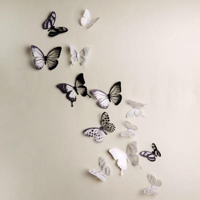18 STUKS 3D Vlinder Muurstickers Decals Verwijderbare Kamer Muurschildering Decals Decoratie voor Kinder Slaapkamer white