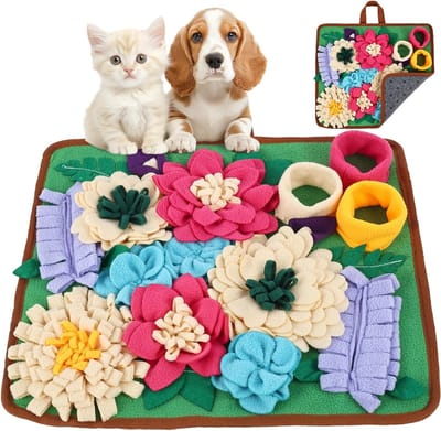 Snuffelmat Honden - Voerspeeltje Puzzel - Natuurlijk Foerageren - Langzaam Voeden - 39x34 cm - Groen