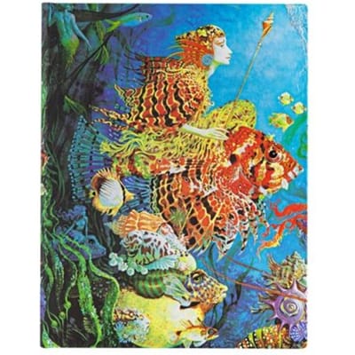 Paperblanks cahier, formaat 18 x 23 cm., uitvoering sea fantasies ultra, gelinieerd