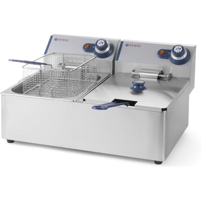 HENDI Dubbele friteuse – 2x6x L – roestvrij staal – koude zone – 230V/6600W