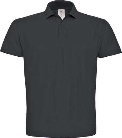 Unisex Polo korte mouwen ID.001 Antraciet Grijs merk B&C maat XL