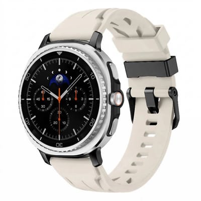 Strap-it race siliconen bandje smartwatchband geschikt voor Samsung Galaxy Watch 9 (40/44mm) / Watch 8 (40/44mm) / 8 Classic (46mm) - starlight