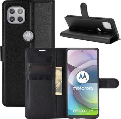 Coverup Hoesje - Geschikt voor Motorola Moto G 5G Hoesje - Coverup Book Case - Zwart