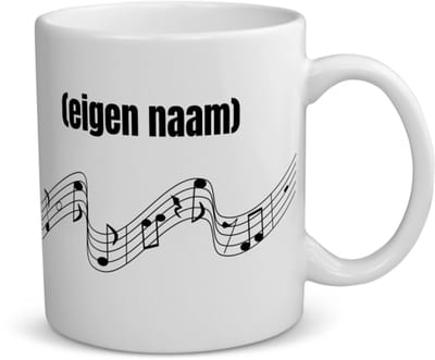 Akyol - muzieknoten met eigen naam koffiemok - theemok - Muzieknoot - muziek liefhebbers - iemand die houdt van muziek - verjaardag - cadeau - kado - 350 ML inhoud