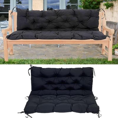 Schommelbank Kussen - Zitkussen Bank - Buiten Ontspannen - 10cm Dikke Vulling - 150x100cm - Zwart