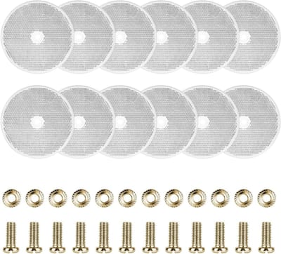 Ronde Reflector voor Aanhangwagens, Diameter 80 mm, 12 Witte Reflectoren met Schroeven, E4 Gecertificeerd, Geschikt voor Trucks, Auto's en Caravans