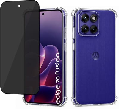 ChiGuard Hoesje & Privacy Screenprotector geschikt voor Motorola Edge 70 Fusion Hoesje Screenprotector - Privé - Gehard Glas Cover