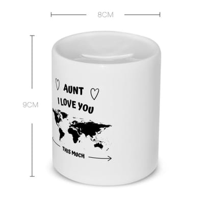 Akyol - aunt i love you this much Spaarpot - Tante - geweldige tante - liefste tante - verjaardag - cadeau - kado - bedankje - geschenk - 350 ML inhoud