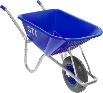 Robuuste Kruiwagen 110L met Lekvrij Wielen voor Tuin en Bouw