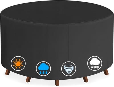 Famanu – Hoes voor Tuinmeubelen Diameter Ø245 x 73 cm - Tuintafelhoes 600D Oxford PU Meubelsets Hoes - Waterdichte & Stevige Ronde Beschermhoes voor Loungemeubelen - Terrasmeubelen