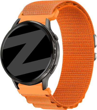 Bandz Nylon bandje 'Alpine' (22mm) - Geschikt voor Garmin Vivoactive 4 / Garmin Venu 2 / Garmin Venu 3 / Garmin Forerunner 255 / Garmin Forerunner 265 / Garmin Forerunner 570 - 47mm / Garmin Venu 4 - 45mm - Oranje