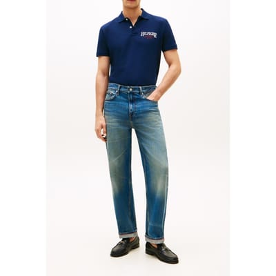 Tommy Hilfiger Left Chest Graphic Polo Carbon Navy Größe: XS | Poloshirts Outlet | Herren | Blau