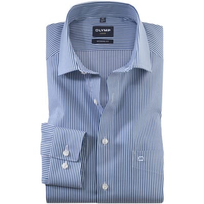 OLYMP Luxor Overhemd, Modern Fit, Global Kent, Marineblauw