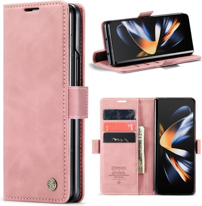Casemania Hoesje Geschikt voor Samsung Galaxy Z Fold 5 - Pale Pink - Portemonnee Book Case