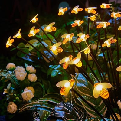 Tuinverlichting op Zonne-energie – Solar Buitenverlichting Vuurvliegjes – Sfeerverlichting – Waterdicht – 76cm – 10 LEDs – 2 Stuks