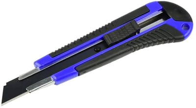 GEKO Universeel mes - 18mm SK5 staal - Antislip handgreep - Zwart lemmet