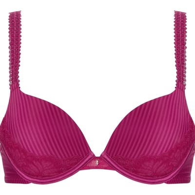 Livera Bra Tshirt Push Stripe Lace Sweet Cherry Size: C80 | Bras Outlet | Dames | Roze