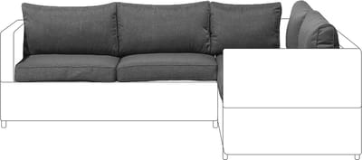 AVOLA - Kussenhoezen set voor loungemeubel - Donkergrijs - Polyester