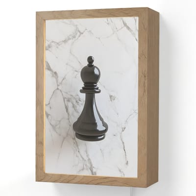 Wandlamp 20x30 cm - Oplaadbaar - Schaakstuk - Loper - Zwart - Marmer - Wandlampen binnen woonkamer - Slaapkamer lamp met kabel - Decoratieve nachtlamp - Vloerlamp snoer