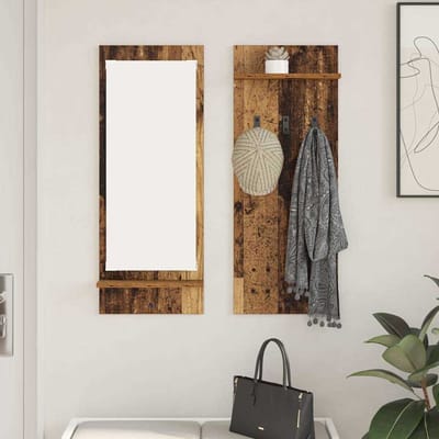 vidaXL - Wandgemonteerde - kapstok - Muurmontage - Oudhout - 70 - x - 10 - x - 90 - cm