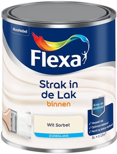 Flexa - Strak In De Lak Binnenlak Zijdeglans - Wit Sorbet - Mengverf - 1 L