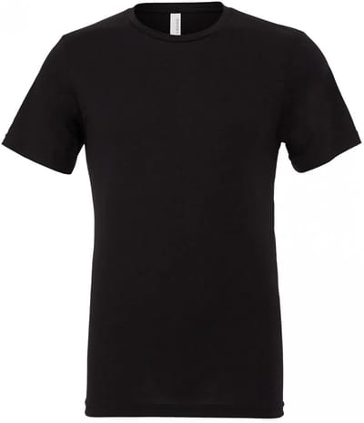 Bella+Canvas Unisex Triblend Crew Neck T-Shirt CV3413 - Solid Black Triblend - XXL