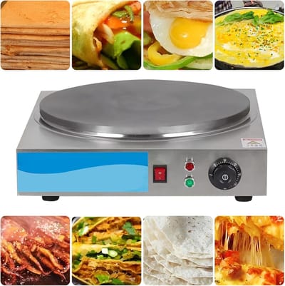 Elektrische Pannenkoekenmaker - Crêpe Machine - Professioneel Bakken - Instelbare Temperatuur - 40cm Vierkant