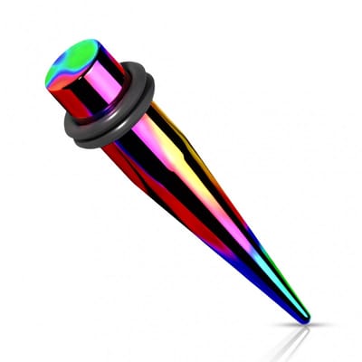 Taper PVD recht 2 mm - regenboog - LMPiercings