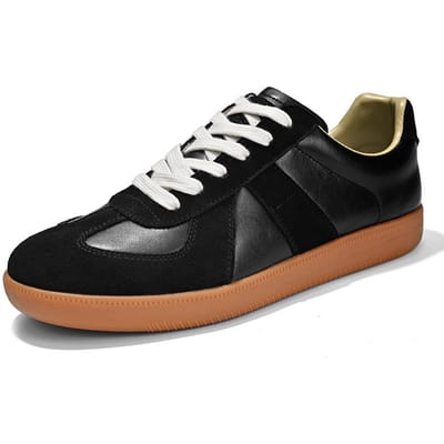 Herenschoenen Nieuw Lente en Zomer Echt Leer Ademend Sportief Casual Argan Sneakers Heren Lichtgewicht Antislip Rijden Modieuze Schoenen 44 zwart