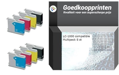Brother LC-1000 Multipack inkt cartridges (set 8x) - Huismerk