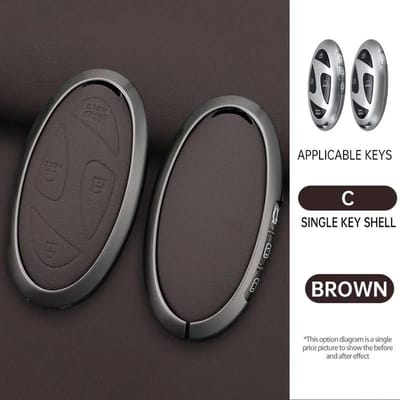 Housse de protection pour clé de voiture en cuir de zinc Porte-clés pour Hyundai Ionic 6 Grandeur Gn7 Kona Ev Nouveau Grand Prix 5/7 Boutons Accessoires de clé gray