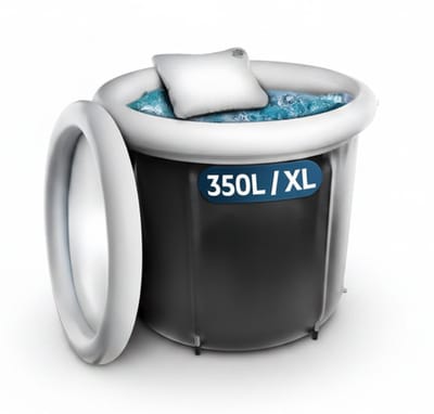 KAD® IJsbad XL - Draagbaar IJstherapie Bad voor Sporters - Opvouwbaar Bad - Volwassenen Zitbad - Zitbad - Zwart - ‎105cm x 75cm x 75cm