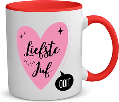 Akyol - liefste juf ooit koffiemok - theemok - rood - Juf - beste juf - school - verjaardagscadeau - afscheidscadeau - kado - gift - 350 ML inhoud