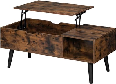 Salontafel Dulvia- Bruin - Tafel voor woonkamer - Met opbergruimte en hefplank - Laptoptafel