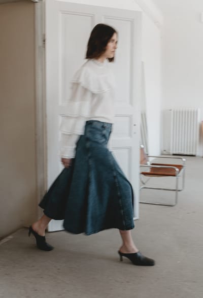 Nevada patched denim skirt | Summer Blue - Summer Blue / 36
