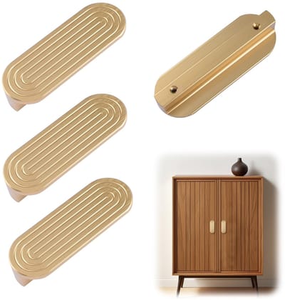 Dailygoods- Kasttrek T-vormig - 4 Stuks - Gouden Kleur - Massief Aluminiumlegering - Modern Design - Comfortabele Handgreep - Handvat