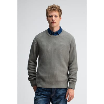 Butcher of Blue Galway Crew Granite Green Size: S | Sweaters Outlet | Heren | Grijs