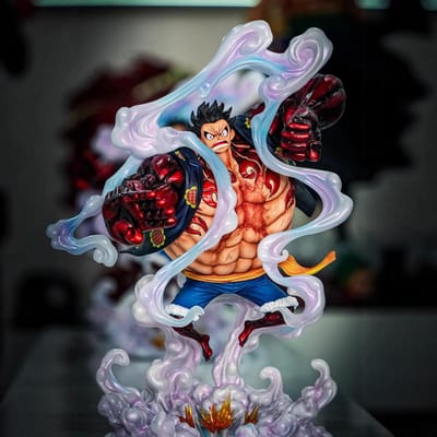 JT Studio Fantasy Ghost Island Luffy One Piece Gear 4 Anime Beeldje Verzamelaar PVC Model 38 cm Speelgoed Cadeau gray
