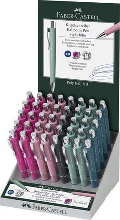 Faber Castell Balpen Faber Castell Polyball XB in display á 40 stuks