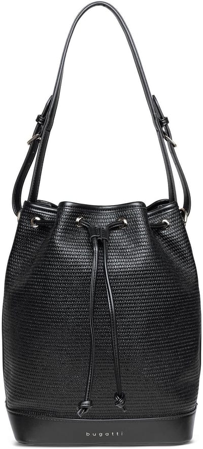 bugatti schoudertas Isa Bucket Bag Black zwart