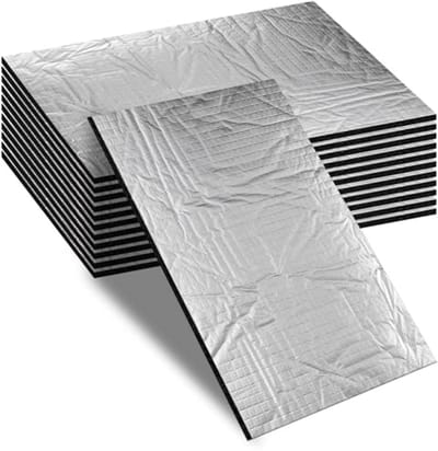 Dailygoods- Butyl Platen 12 Stuks - Aluminium Isolatiemat - Vuurvast - Waterdicht - Antidreunmat - Zelfklevend - Geluidsisolatie/Warmte-isolatie - Isolatiemateriaal