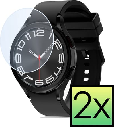 Screenprotector - 2 Stuks - Geschikt voor Samsung Watch 6 Classic 43 mm - Extra Sterk - Tempered Glass - Gehard Glas - Beschermglas Screen Cover - Bescherm Protector voor Smartwatch