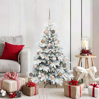 vidaXL - Kunstkerstboom - met - 150 - LED - met - standaard - Wit - 120 - cm - PE - en - PVC
