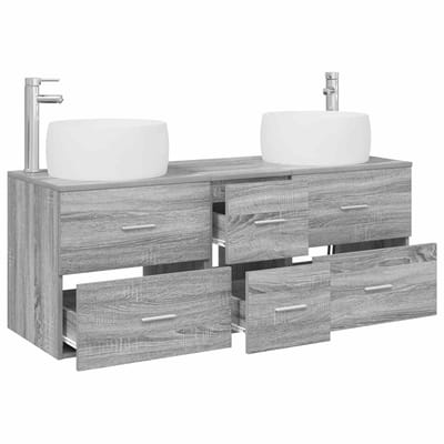 vidaXL - Badkamermeubel - Set - 3 - st - Grijs - Sonoma - 49,5 - x - 44,5 - x - 66 - cm