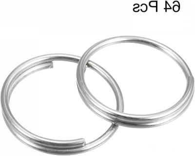 64pcs Dubbele Lussen Splitringen, 10x9x1.4mm Sleutelhanger Hoepels, Multifunctionele Sleutelhanger Lussen voor Autosleutels en Huisdieren Tags