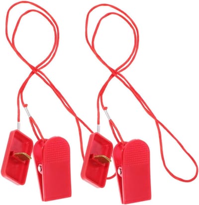 Loopband Veiligheidssleutel - Noodstop Sleutel - Fitness Veiligheid - Magnetische Bevestiging - 2 Stuks - Rood