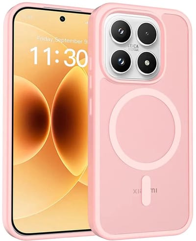 Hoesje voor Xiaomi 17 – Hybrid Back Cover - Compatible met MagSafe – Schokabsorberend TPU & Hard PC – Matte Semi Transparante Beschermhoes Roze